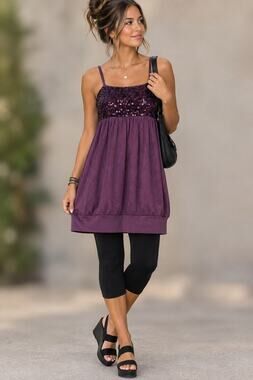 Motivi Y2K Purple Sequin Bubble Hem Babydoll Cami Top 2000s Going Out Coquette